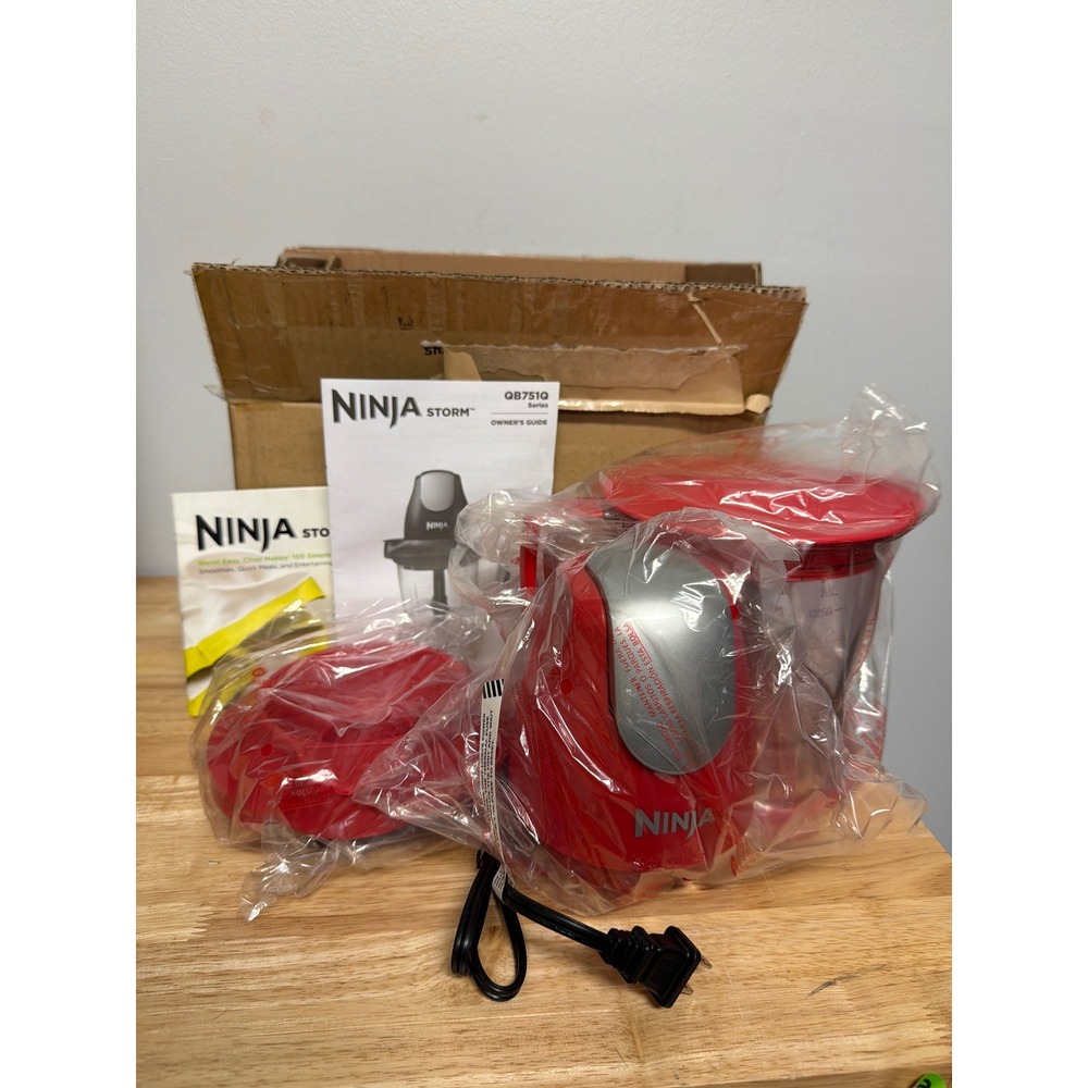 Ninja Storm Food Processor QB751Q Series 450W Blender Red 40oz Pitcher Set